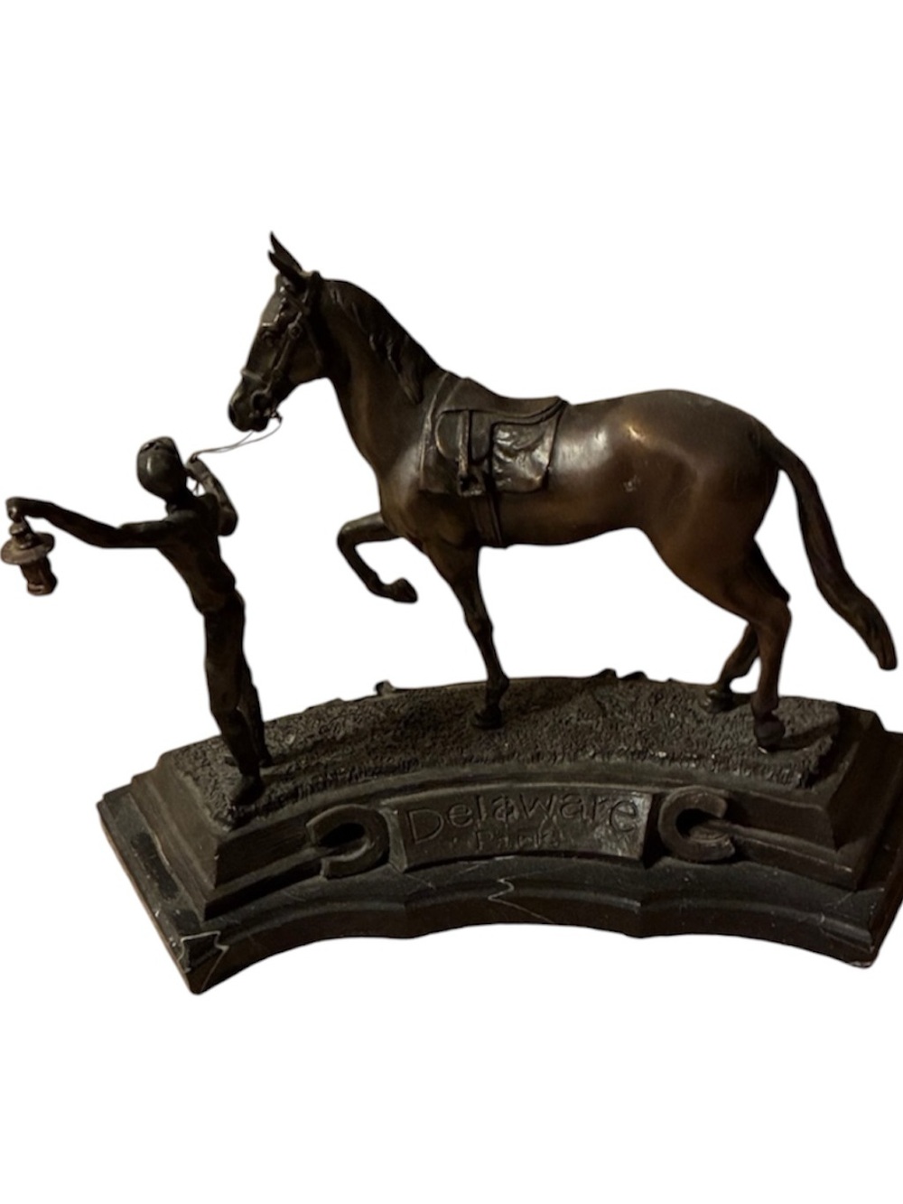 Delaware Park Bronze Equestrian Horse & Handler Sculpture